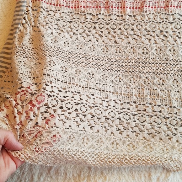 Lace back pink gray top size XL lightweight - Picture 3 of 8